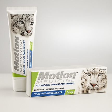 Two tubes of Motion Medicine on a white background