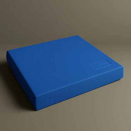 Blue foam block on a gray background