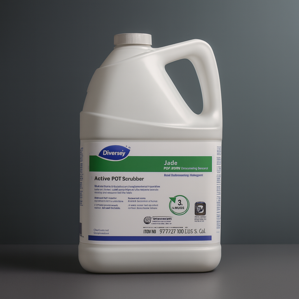 Diversey Jade Active Pot Scrubber container on a gray background