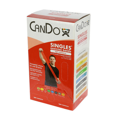 CanDo Low Powder Exercise Band — Box of 30, 5' Length