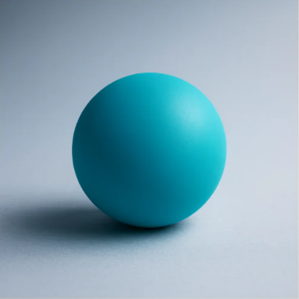 Turquoise ball on a gray background