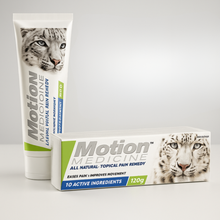 Two tubes of Motion Medicine on a white background