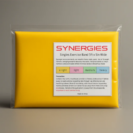 Synergies Singles Exercise Band 5ft X 5in - Yellow