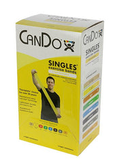 CanDo exercise band, 5-foot Singles, 30-piece dispenser, Yellow - Rehab Care Supplies