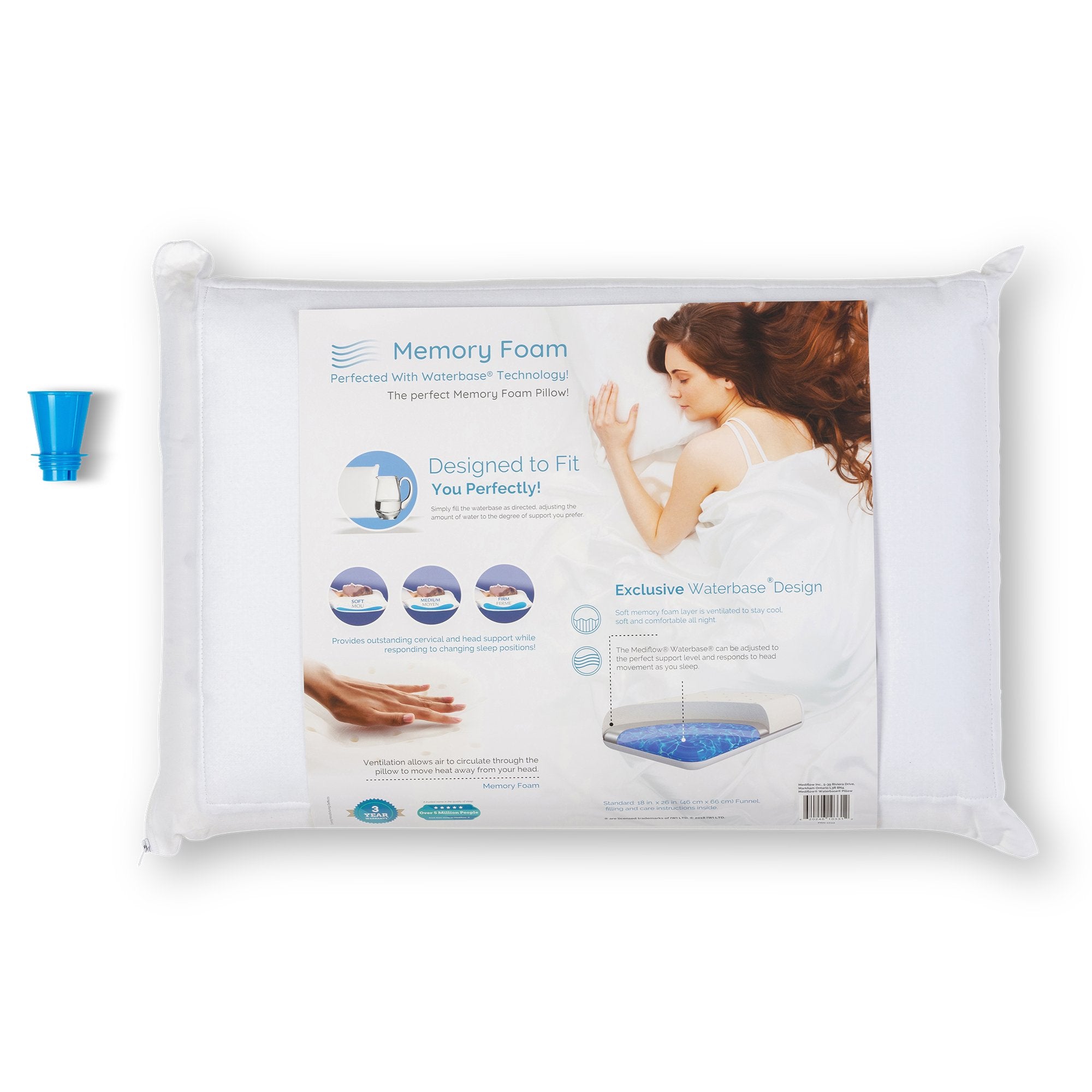 Mediflow Water Pillow - Org M Foam (Plastic Bag) 2033-01 - Box Of 6 - Rehab Care Supplies