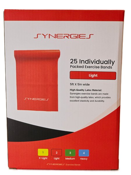 Synergies Singles Exercise Band 5ft X 5in - Red - Rehab Care Supplies